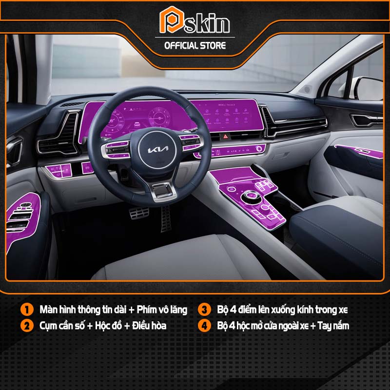 Dán PPF bảo vệ nội thất ô tô Kia Sportage 2022 - 2023 chống xước tự phục hồi Pskin giá rẻ