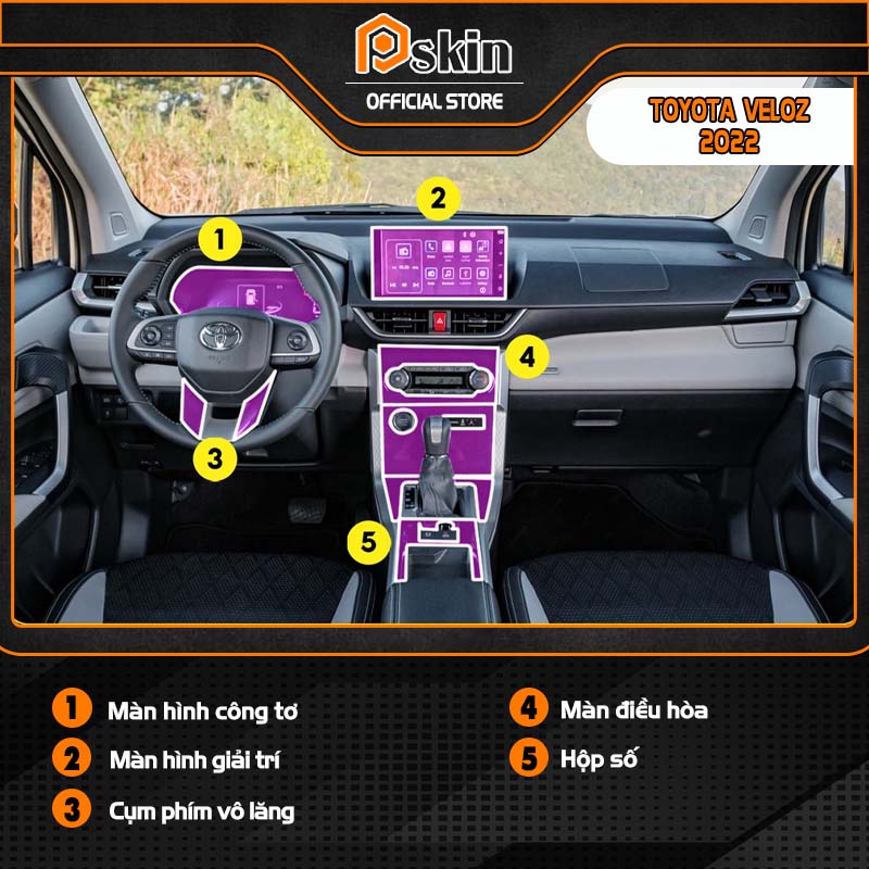 Dán PPF bảo vệ nội thất ô tô Toyota Veloz chống xước tốt nhất Pskin giá rẻ