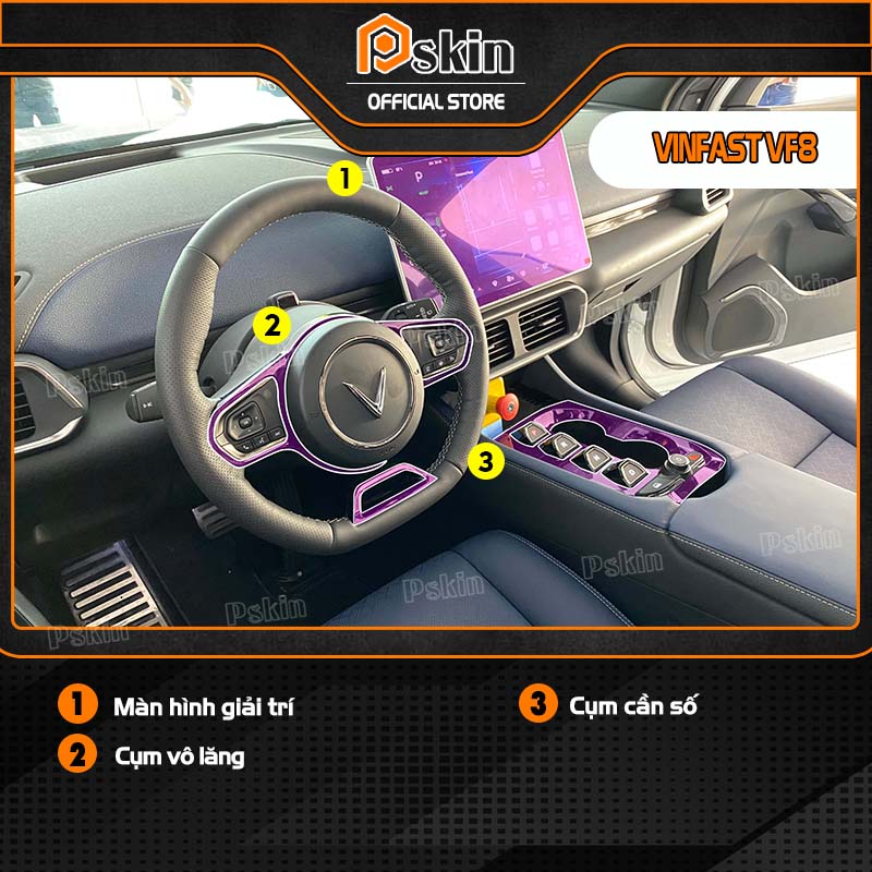 Dán PPF bảo vệ nội thất ô tô Vinfast VF8 chống xước TỰ PHỤC HỒI Pskin chính hãng