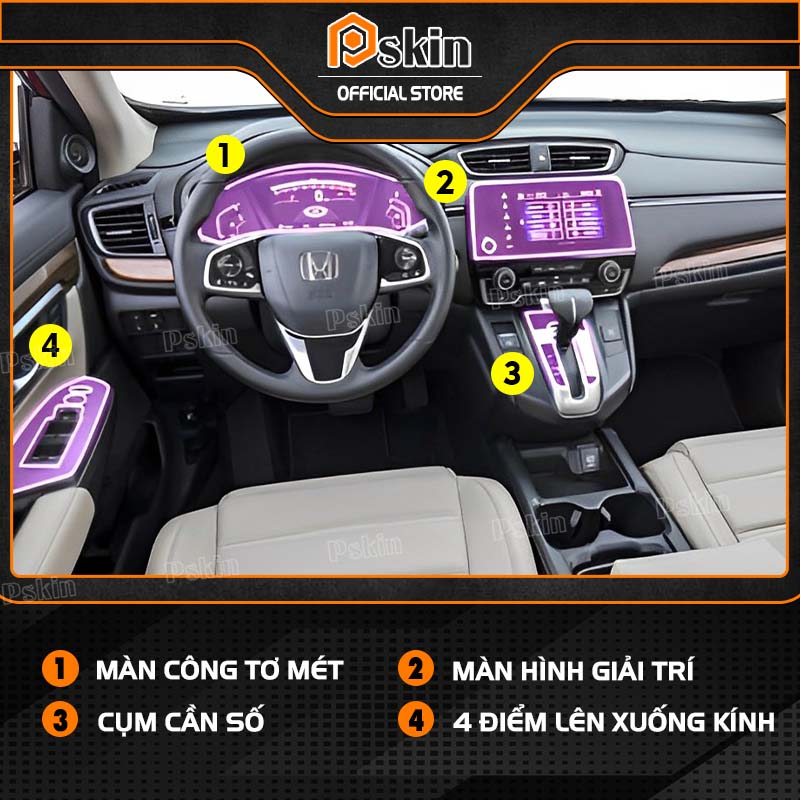 Dán PPF nội thất ô tô Honda CRV 2018-2023 bảo vệ chống xước TỐT NHẤT số 1 Pskin