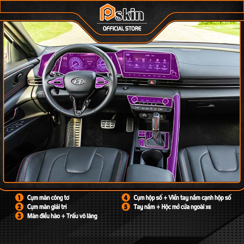 Dán PPF nội thất ô tô Hyundai Elantra 2016-2023 chống xước tự phục hồi TỐT NHẤT số 1 Pskin