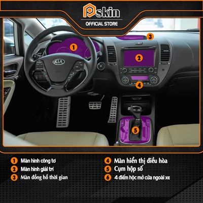 Dán PPF nội thất ô tô Kia Cerato 2016-2021 chống xước TỰ PHỤC HỒI Pskin số 1