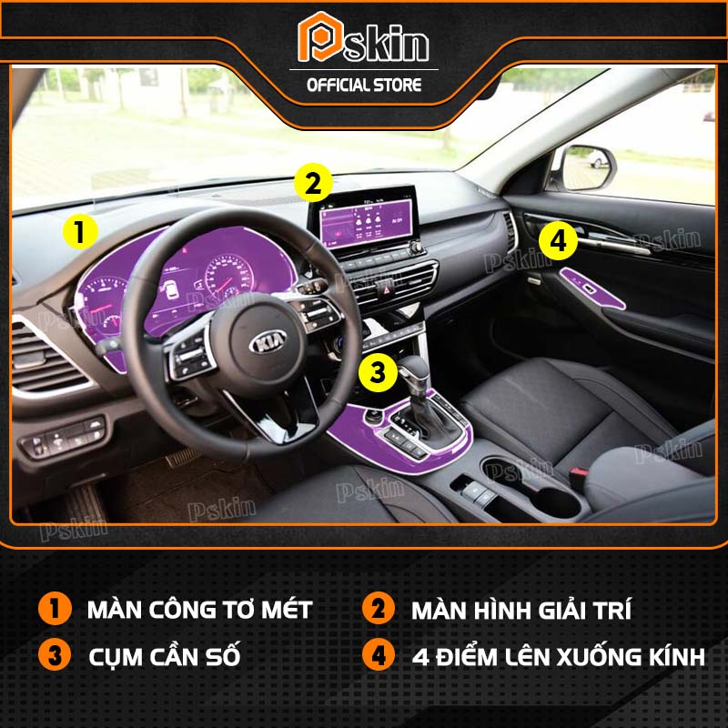 Dán PPF nội thất ô tô Kia Seltos 2021-2023 chống xước TỐT NHẤT Pskin