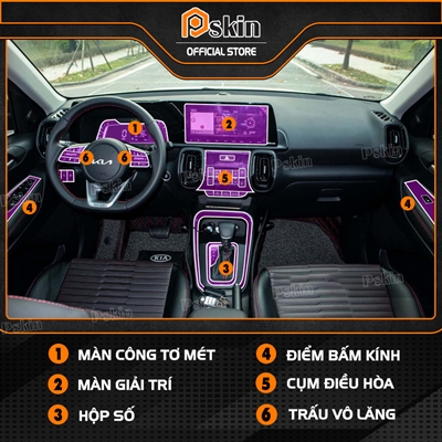 Dán PPF nội thất ô tô Kia Sonet 2022 - 2023 TỐT NHẤT bảo vệ chống xước số 1 Pskin