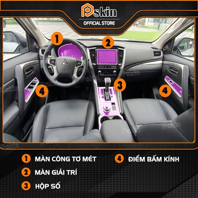 Dán PPF nội thất ô tô Mitsubishi Pajero Sport 2017-2022 TỐT NHẤT số 1 Pskin giá rẻ