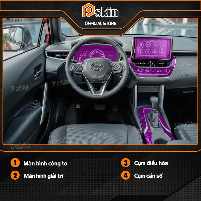 Dán PPF nội thất ô tô Toyota Cross 2020-2023 bảo vệ chống xước TỐT NHẤT Pskin giá rẻ