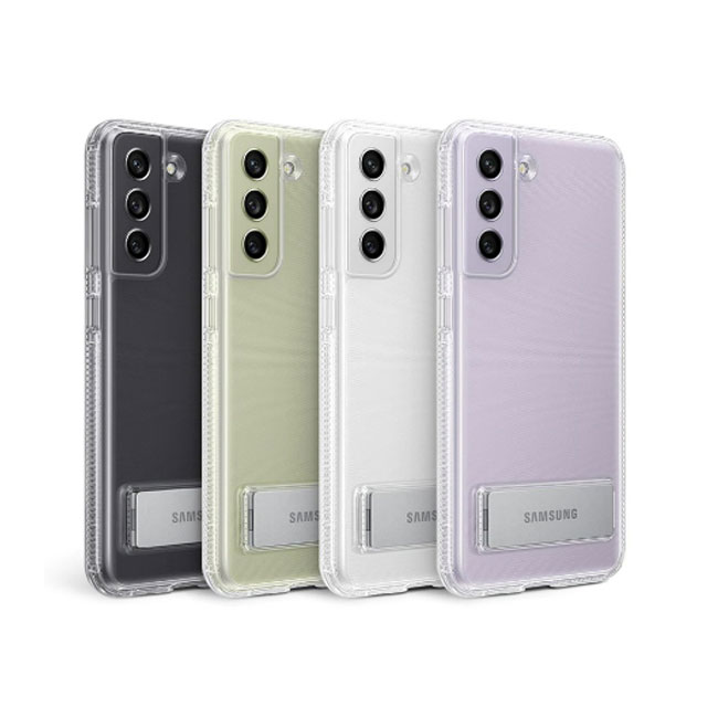 Ốp lưng Galaxy S21 FE Clear Standing trong suốt xịn có thanh chống chính hãng đẹp